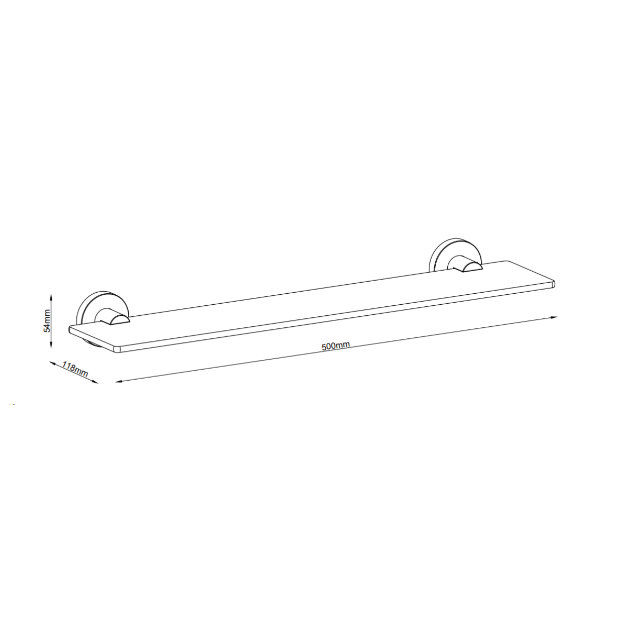 Thumbnail: Barben - Stream Glass Shower Shelf. Frosted Glass Design - ST-999G-CP