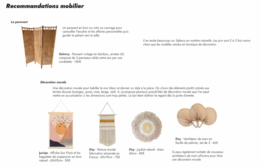 Recommandations mobilier 1/3