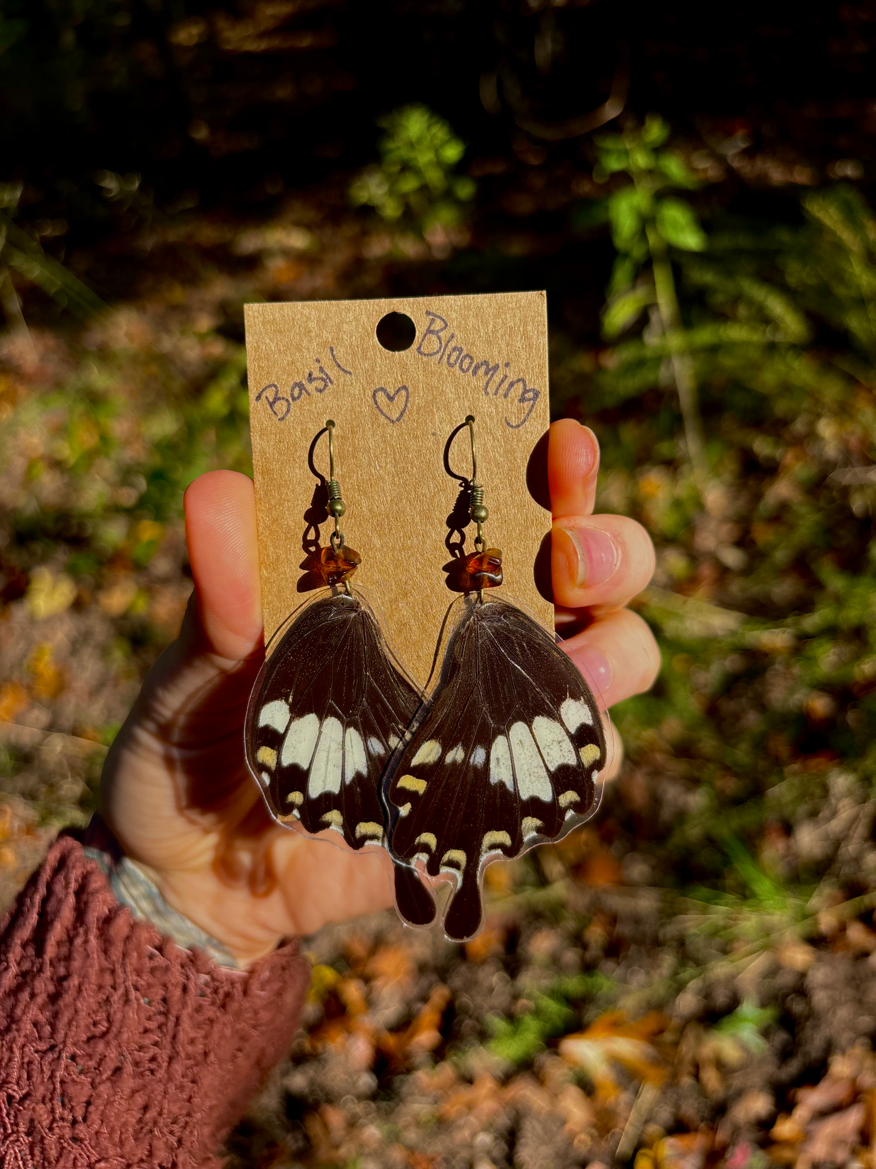 Moon Drip butterfly earrings 
