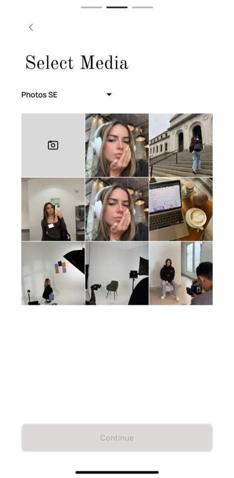 Interfaz de aplicación movil de FitCheck Polls