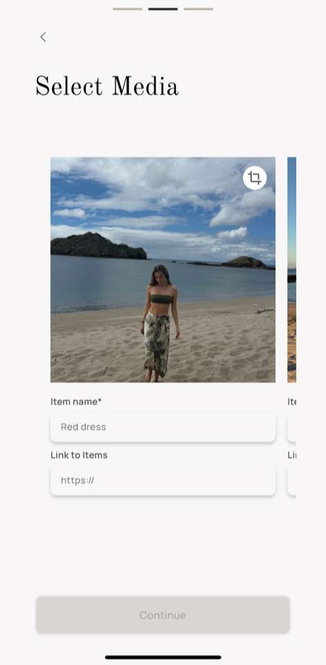 Interfaz de aplicación movil de Fitcheck Polls