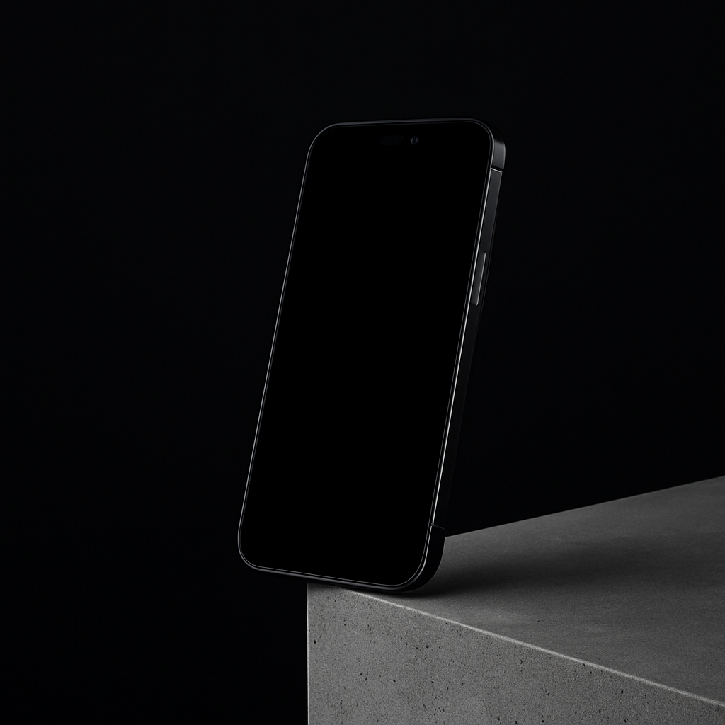 mockup de celular con fondo oscuro