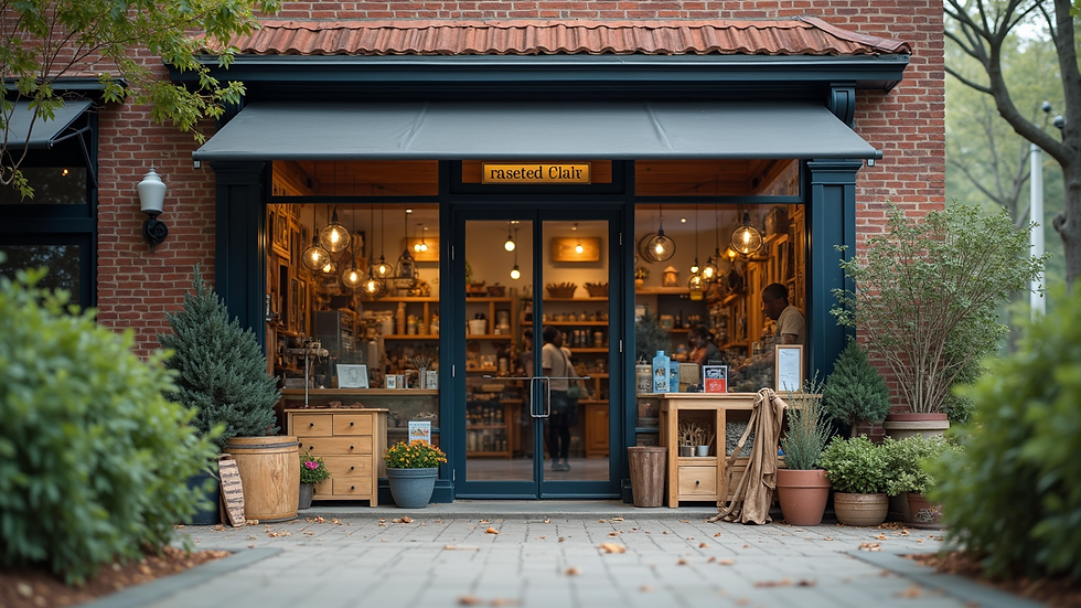 Eye-level view of a storefront showcasing home improvement tools