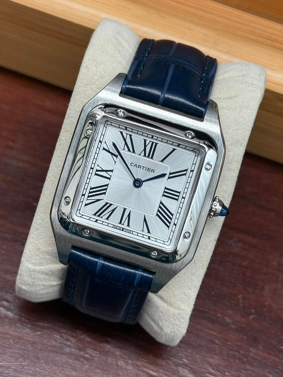 Miniatura: Cartier Santos Dumont Large Blue Strap