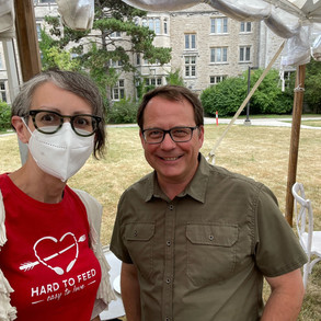Talking with Mike Schreiner about ODSP at Food Day Guelph