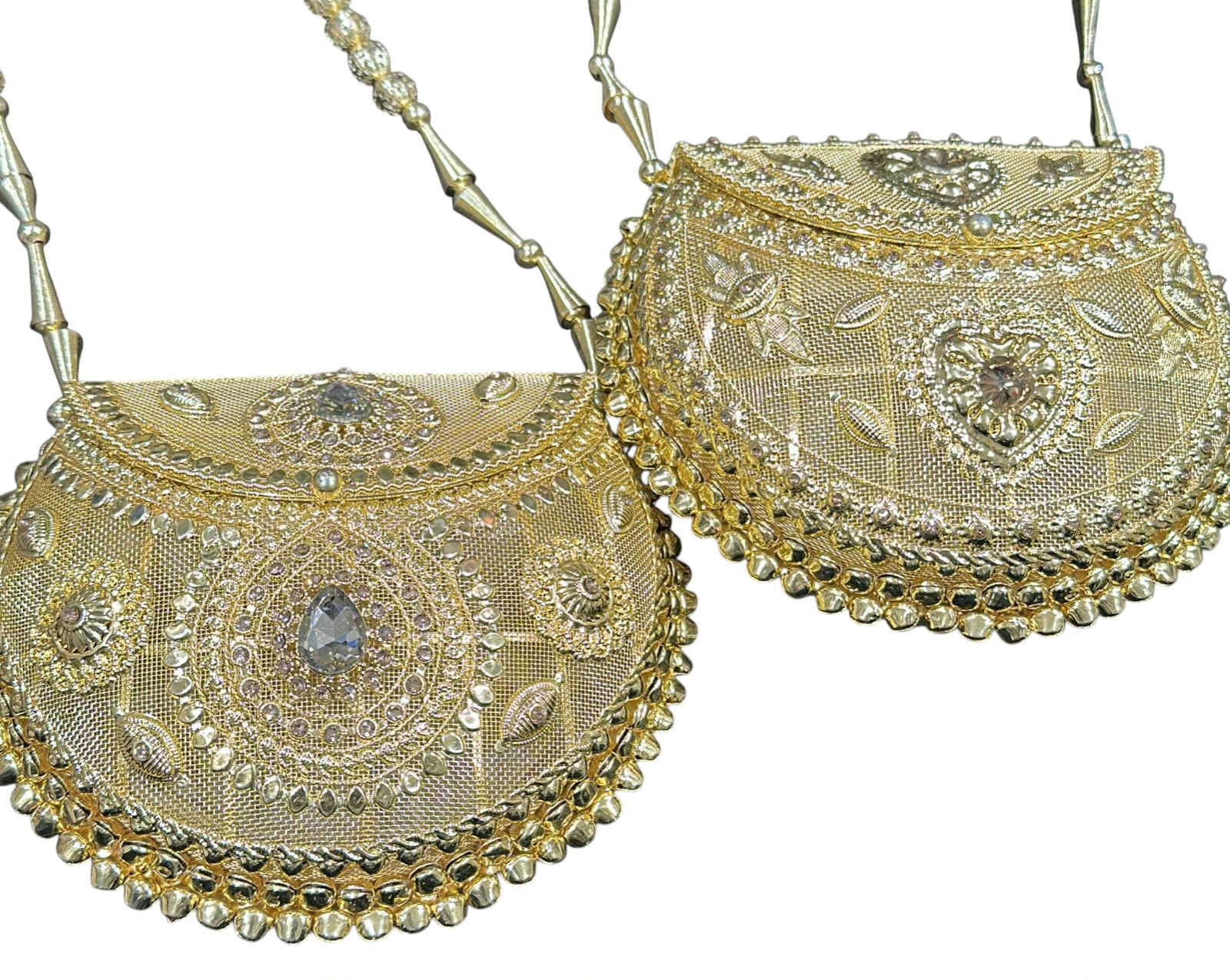 Hira Collections BAG024
Mini Flap Clutch 
Metal Stones