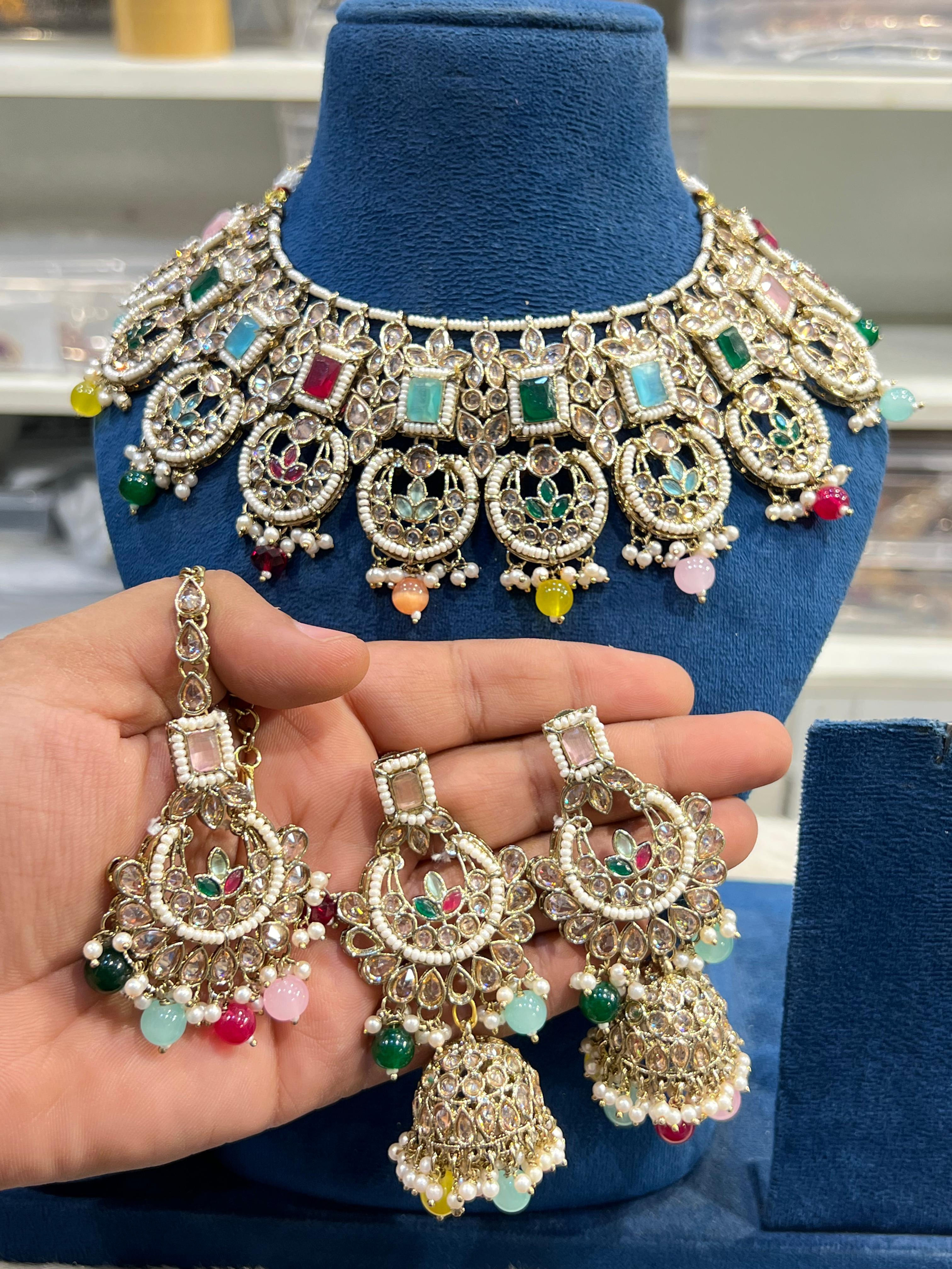 Gold Plated Polki 
Necklace Set 