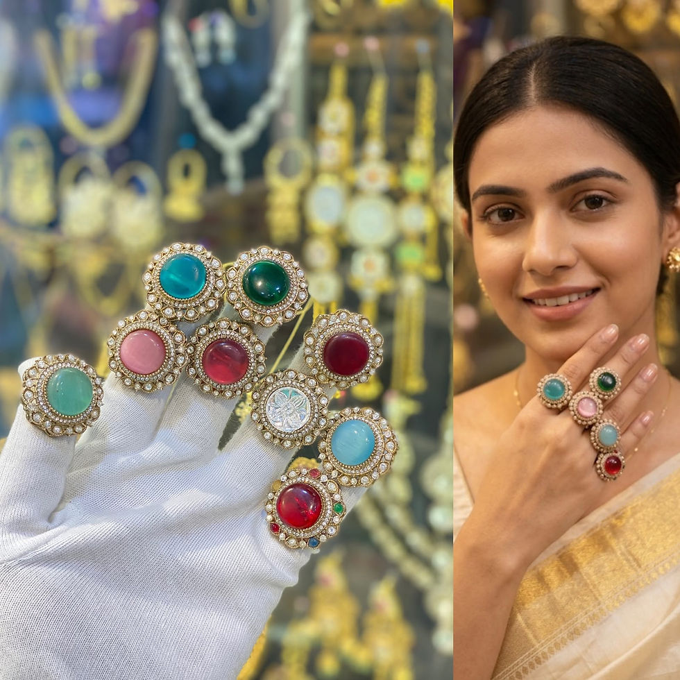 Thumbnail: Hira Collections RING02
Kundan Moissanite Stone Adjustable Finger Ring 💍
