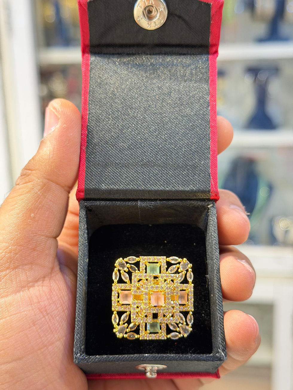 Thumbnail: Hira Collections HCR-003
American Diamond Finger Ring 
Adjustable 