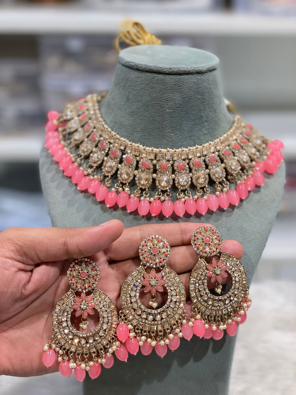 Thumbnail: Polki Necklace Set 