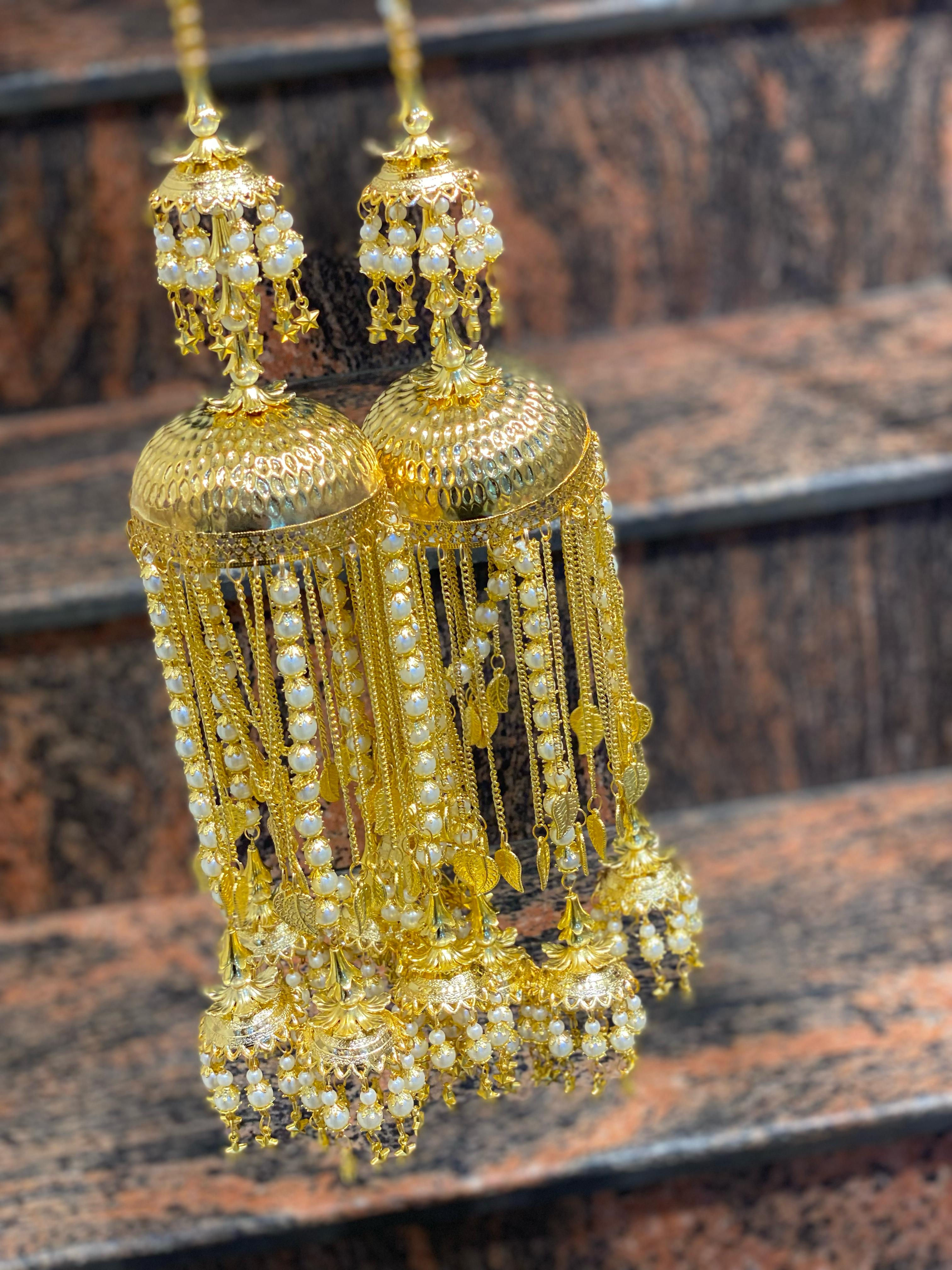 Challar Hira Collections KALEERA 024 Beads Challar Kalire Pair Gold Plated ...