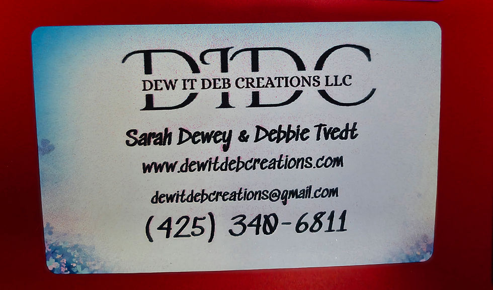 Thumbnail: Dew It Deb Creations LLC Metal Business Card for Sarah Dewey and Debbie Tvedt