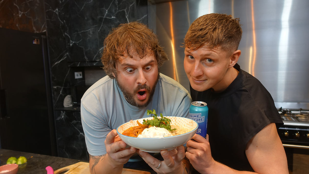 Lagom Chef and Tom Trotter starring in the Prime Time Low Cal Cookoff branded entertainment series – produced by Fan Club