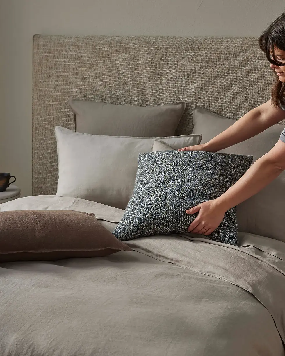 Thumbnail: Ravello Linen Quilt Cover Pebble