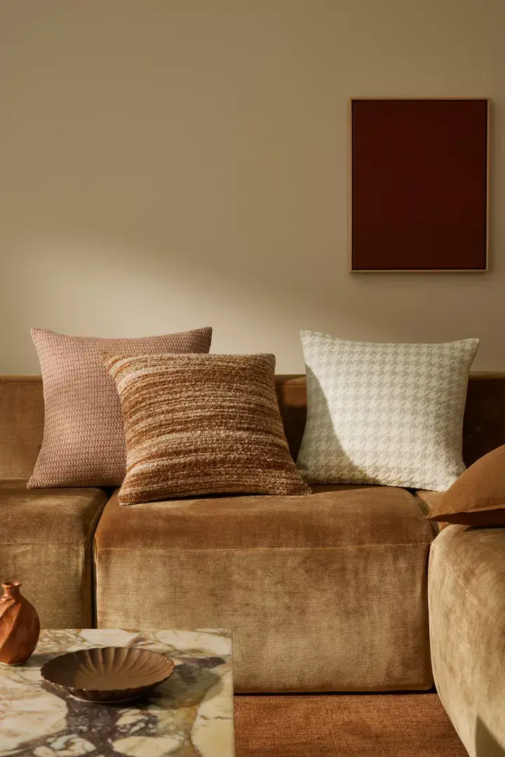 Thumbnail: Nicolo Blush Cushion in a living room