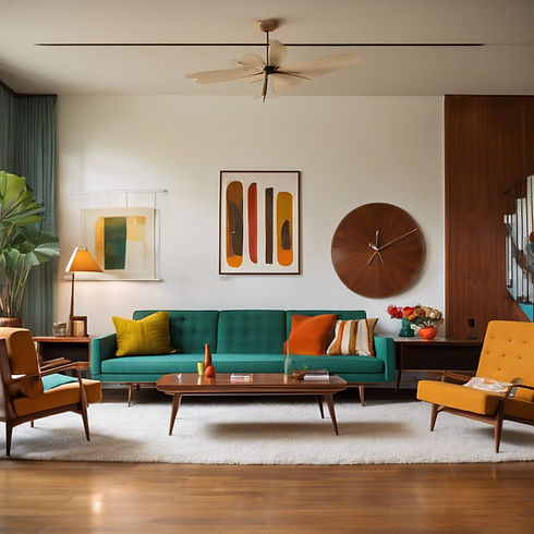 mid century modern living room