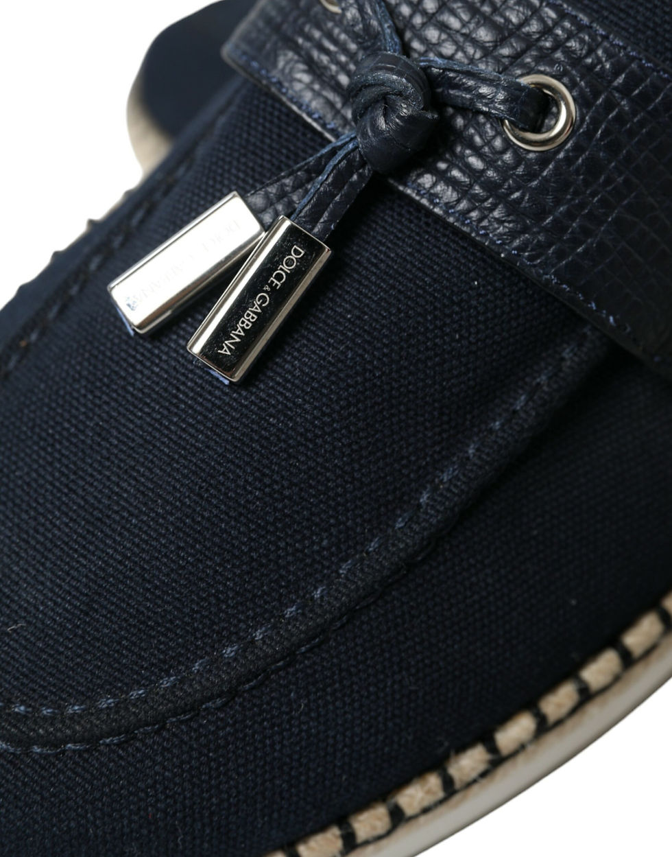 Thumbnail: Dolce & Gabbana Navy Blue Slip On Men Moccasin Loafers Shoes