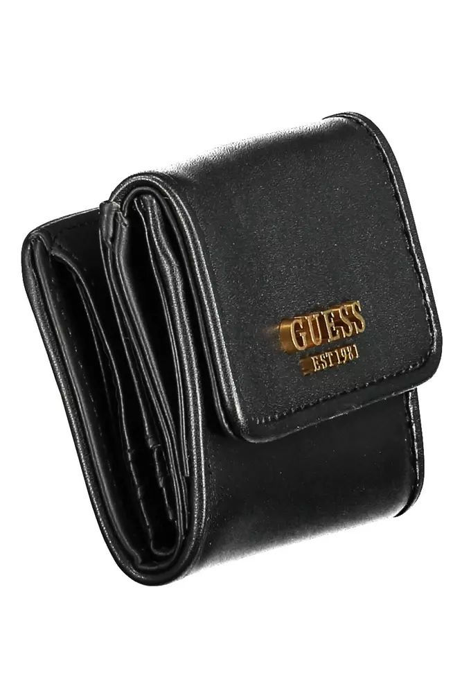 Thumbnail: Guess Jeans Sleek Black Polyethylene Dual-Compartment Wallet
