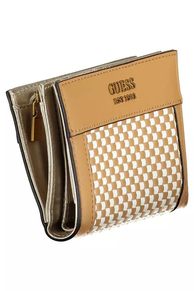 Thumbnail: Guess Jeans Elegant Brown Compact Wallet with Secure Closure