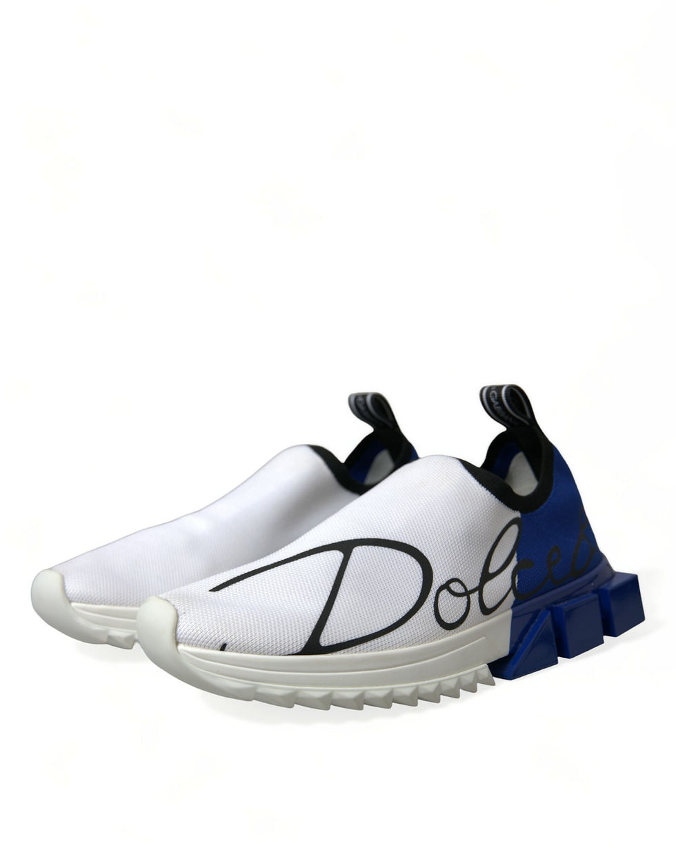 Thumbnail: Dolce & Gabbana White Blue Sorrento Low Top Men Casual Sneakers Shoes