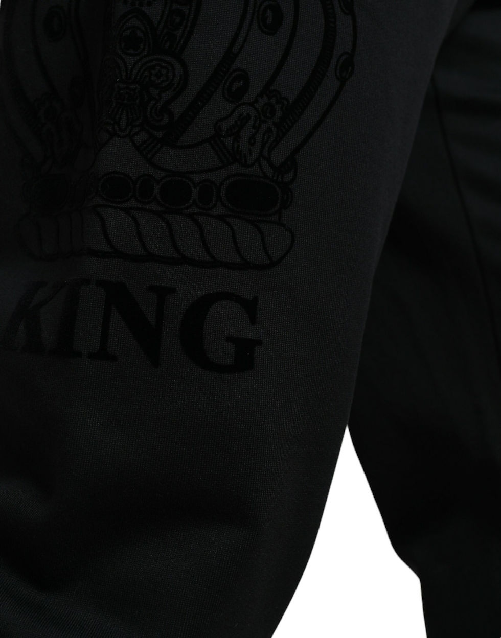 Thumbnail: Dolce & Gabbana Black Cotton Logo Sweatpants Jogging Pants