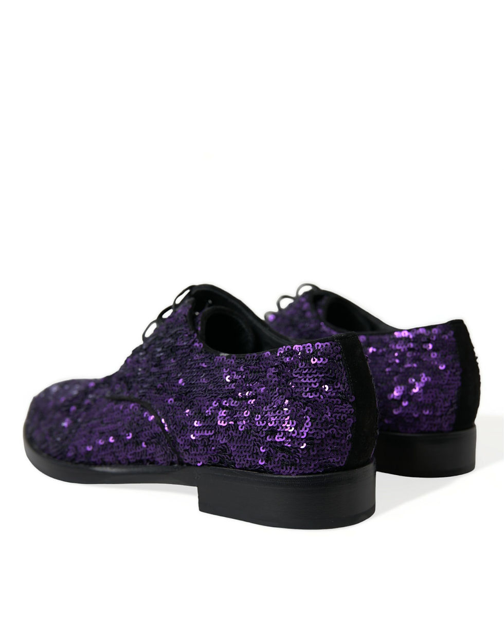Thumbnail: Dolce & Gabbana Purple Sequined Lace Up Oxford Dress Shoes