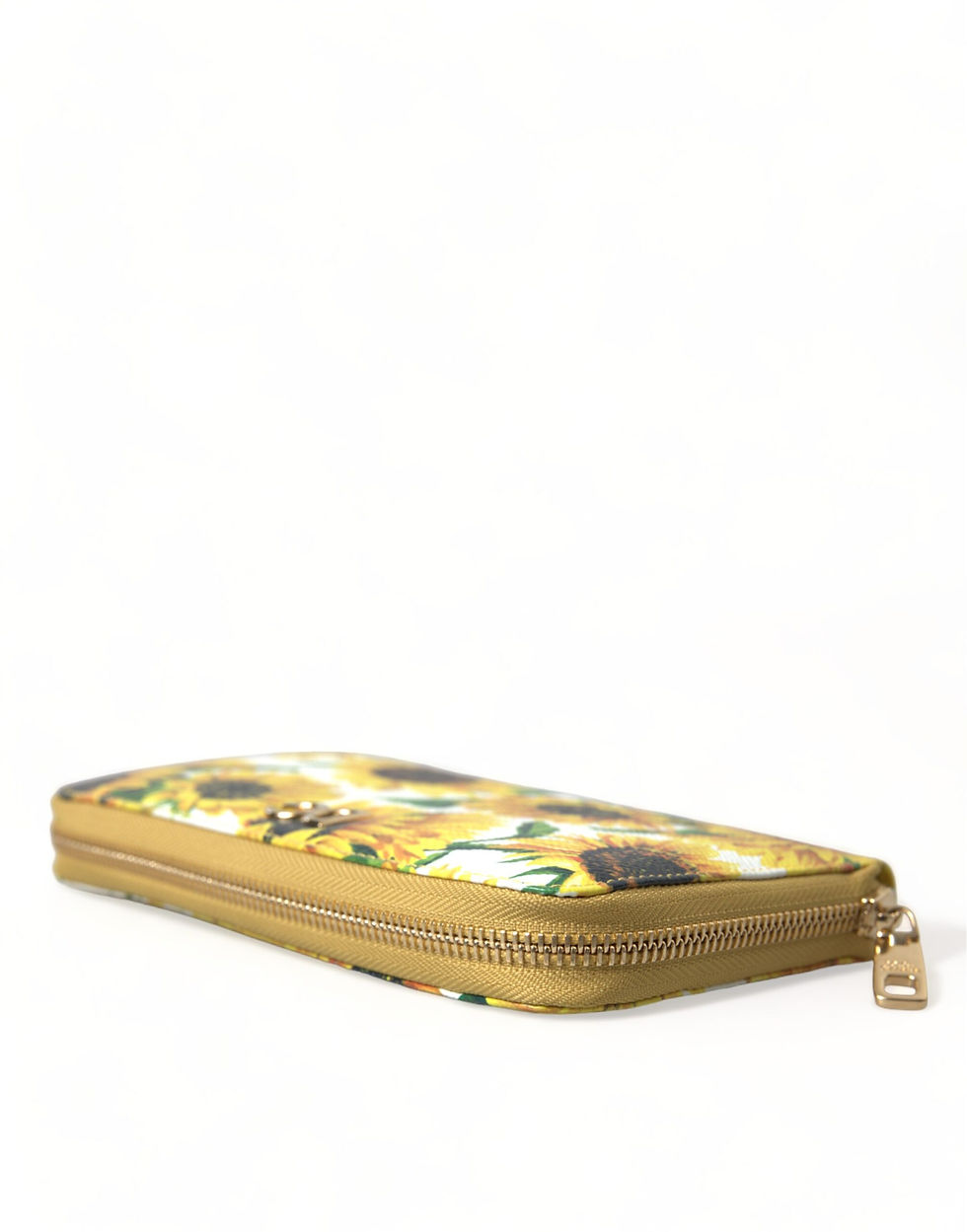 Thumbnail: Dolce & Gabbana White Sunflower Leather DG Zip Around Continental Wallet