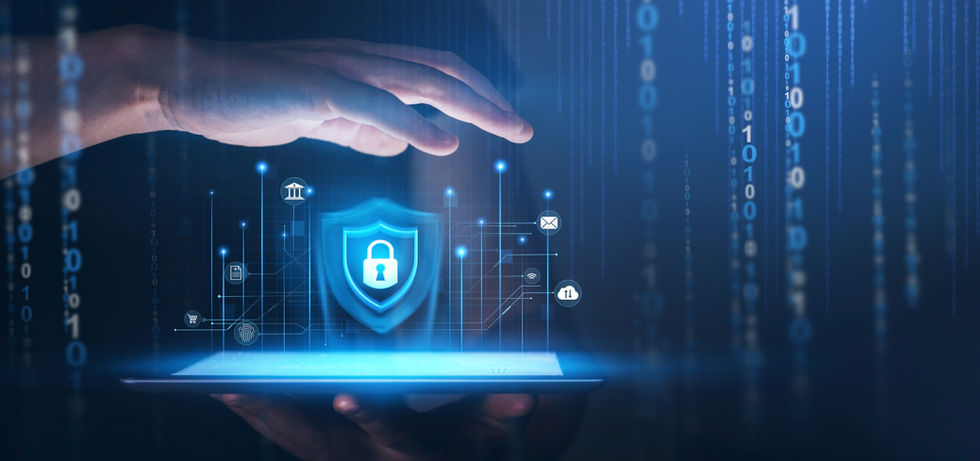 Network security system. Personal Data information on Tablet.Information and cyber securit