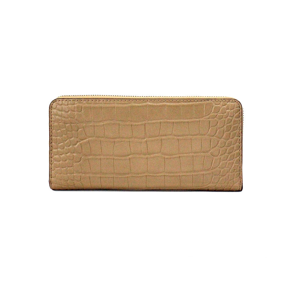 Thumbnail: Michael Kors Jet Set Large Camel Animal Print Leather Continental Wrist Wallet
