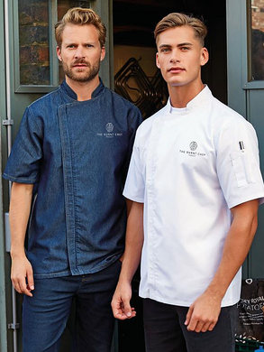 Professional chef jacket featuring The Burnt Chef Project logo, supporting mental health awareness in the hospitality industry.