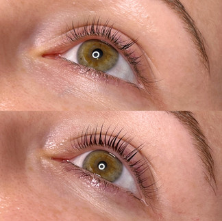hazel eyes lash lift and tint