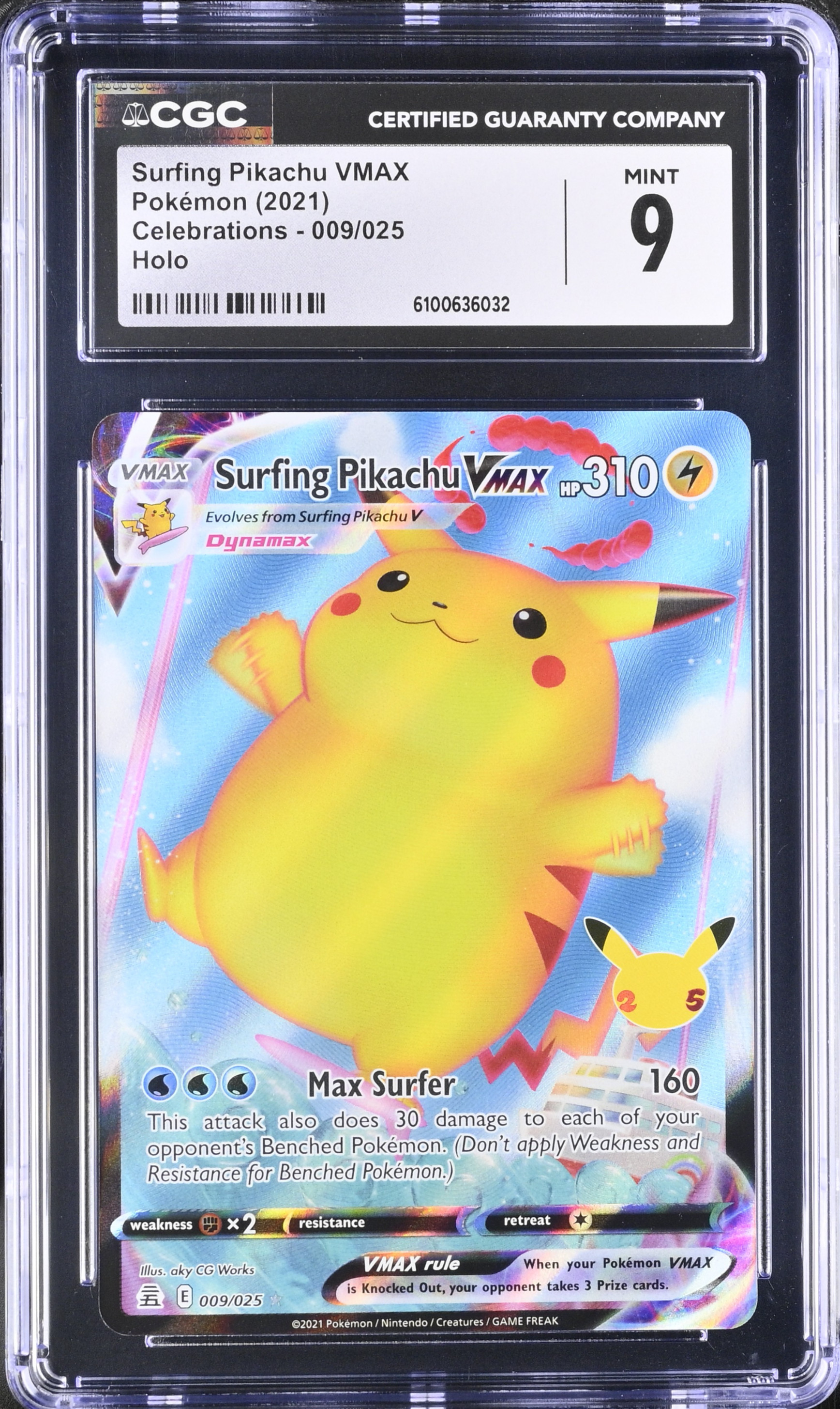 Surfing Pikachu V-Max (2021) CGC - 9