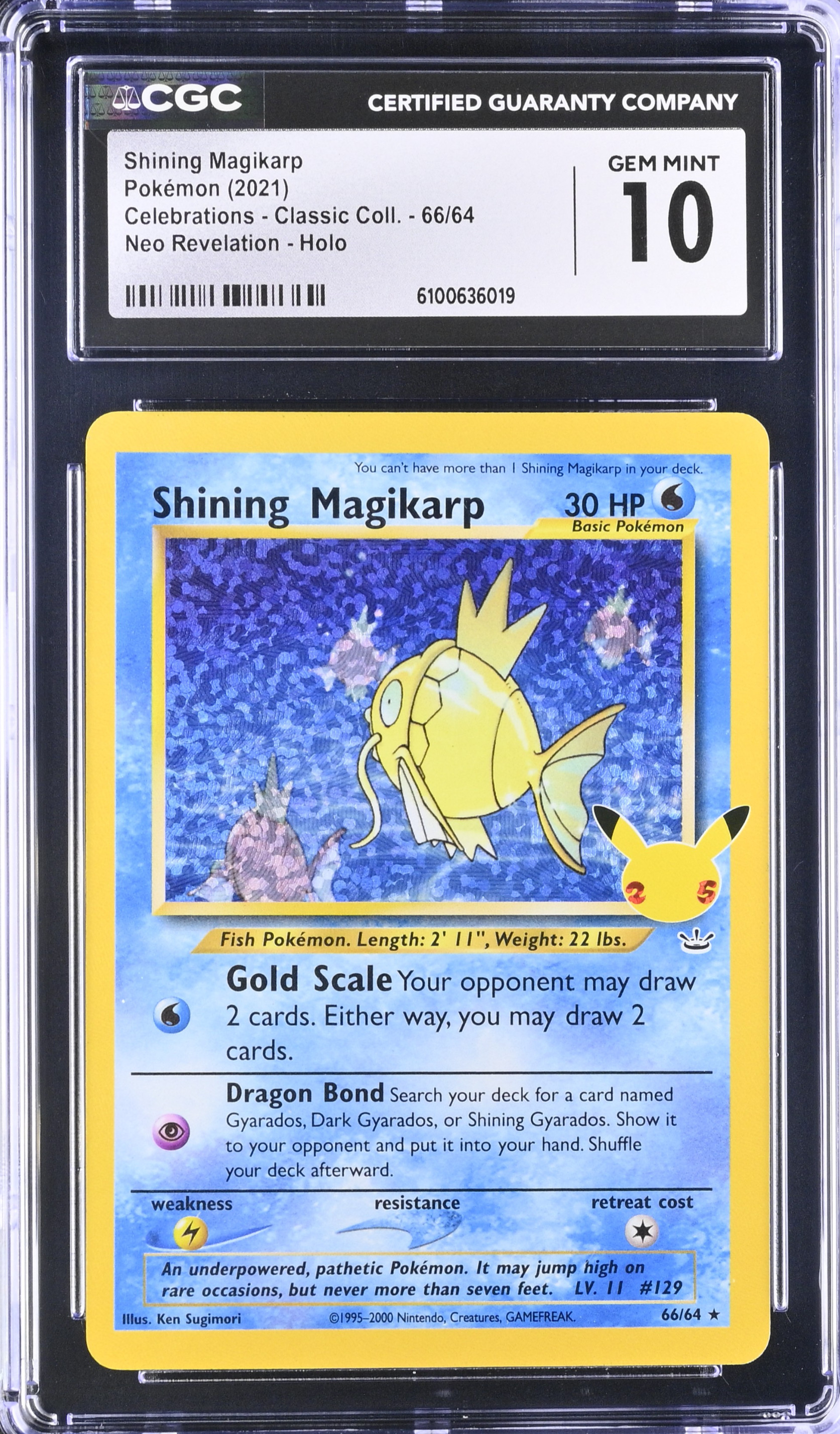 2021 Shining Magikarp Celebration Classic 25th CGC - 10