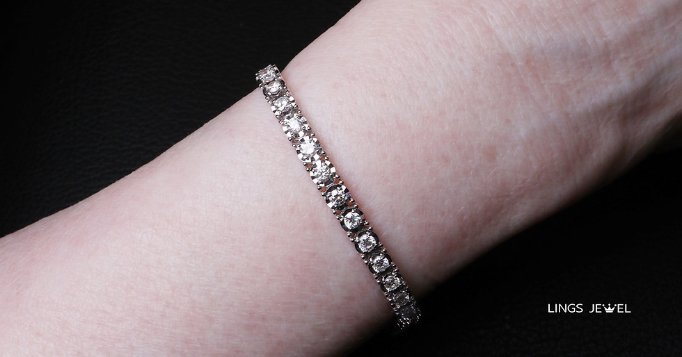 縮圖：3.2 carat 閃亮批花鑽石手鍊