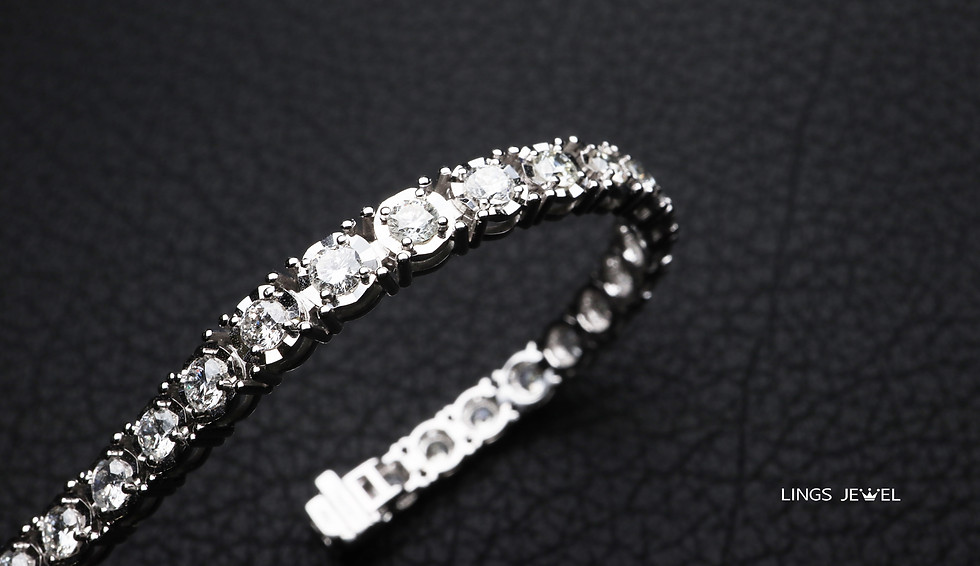 縮圖：3.2 carat 閃亮批花鑽石手鍊