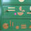 Thumbnail: Mid-Century Retro Tallboy Green with Gold Hand-Painted Geometric Design