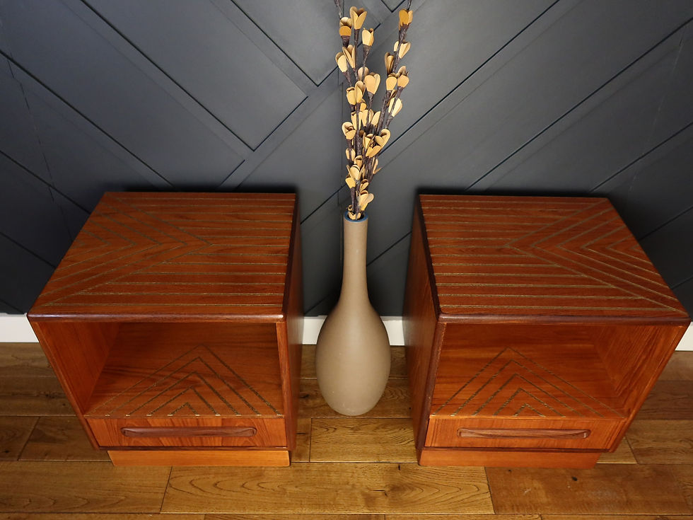 Thumbnail: Pair of Refinished G Plan Teak Fresco Range Bedside Cabinets