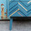 Thumbnail: Retro Mid-Century Chest of Drawers with Gold and Copper Geometric Design