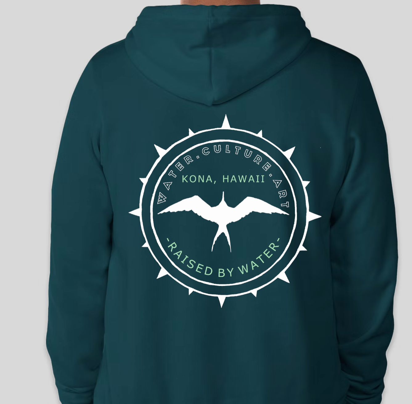 Water . Culture . Art - Unisex Pullover Sweatshirt in Atlantic Blue