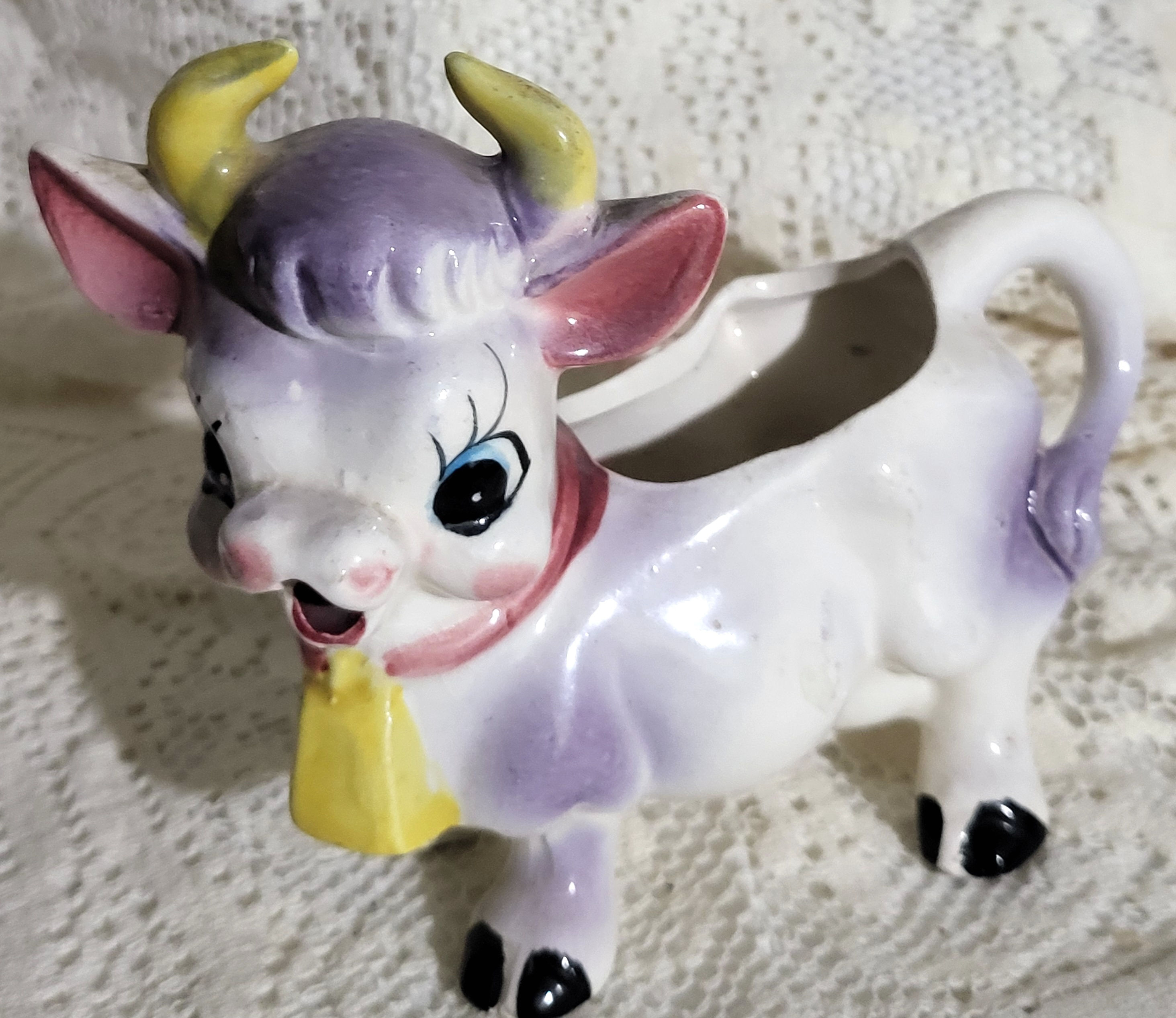 Vintage Purple Cow Creamer Pitcher