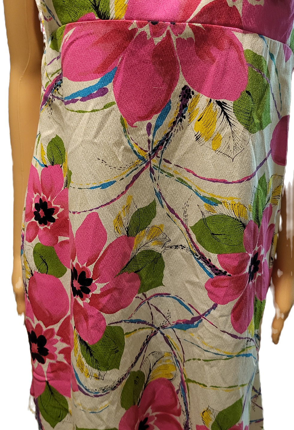 Thumbnail: Collectible Vintage Royal Hawaiian Cotton Barkcloth  Floral Dress