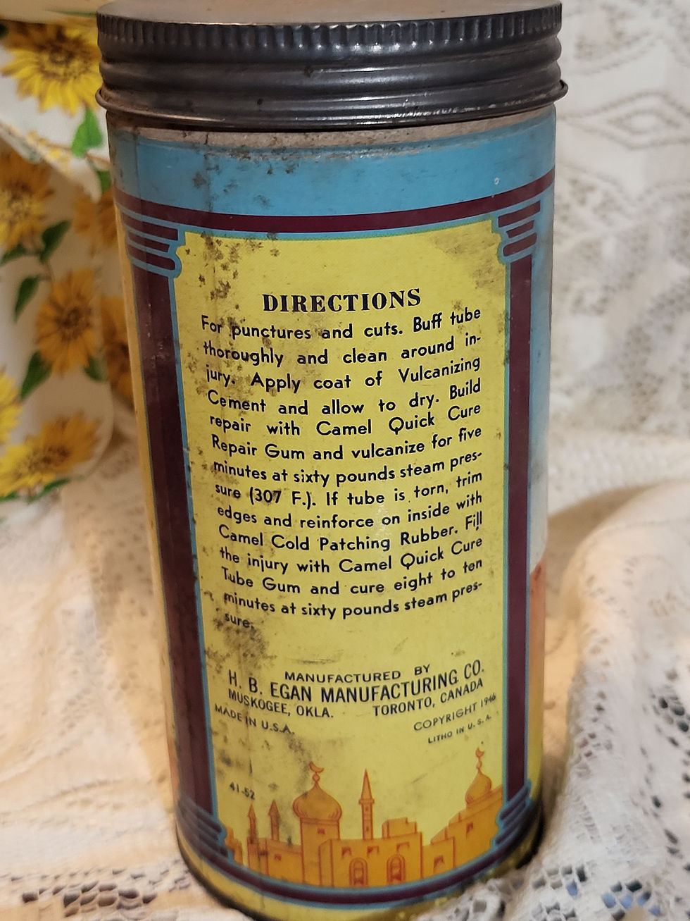 Thumbnail: Vintage Camel Tire Tube Repair Canister