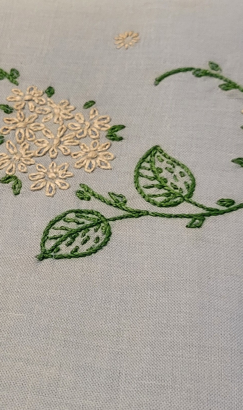Thumbnail: Pair Vintage Embroidered Light Blue Pillowcases