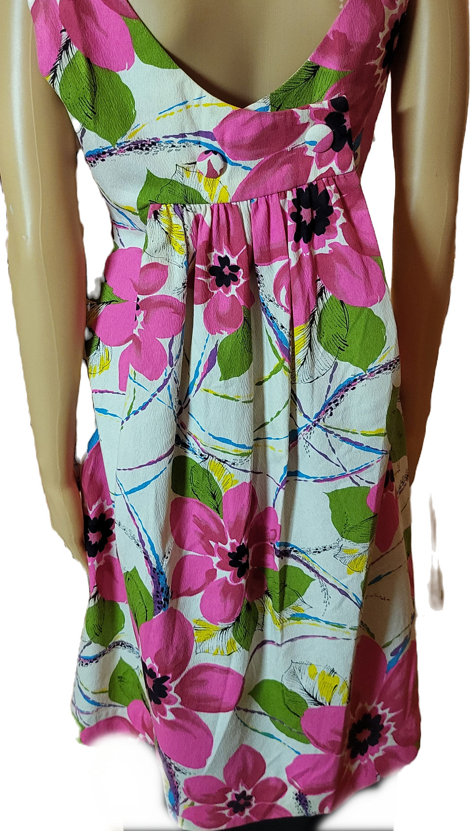 Thumbnail: Collectible Vintage Royal Hawaiian Cotton Barkcloth  Floral Dress