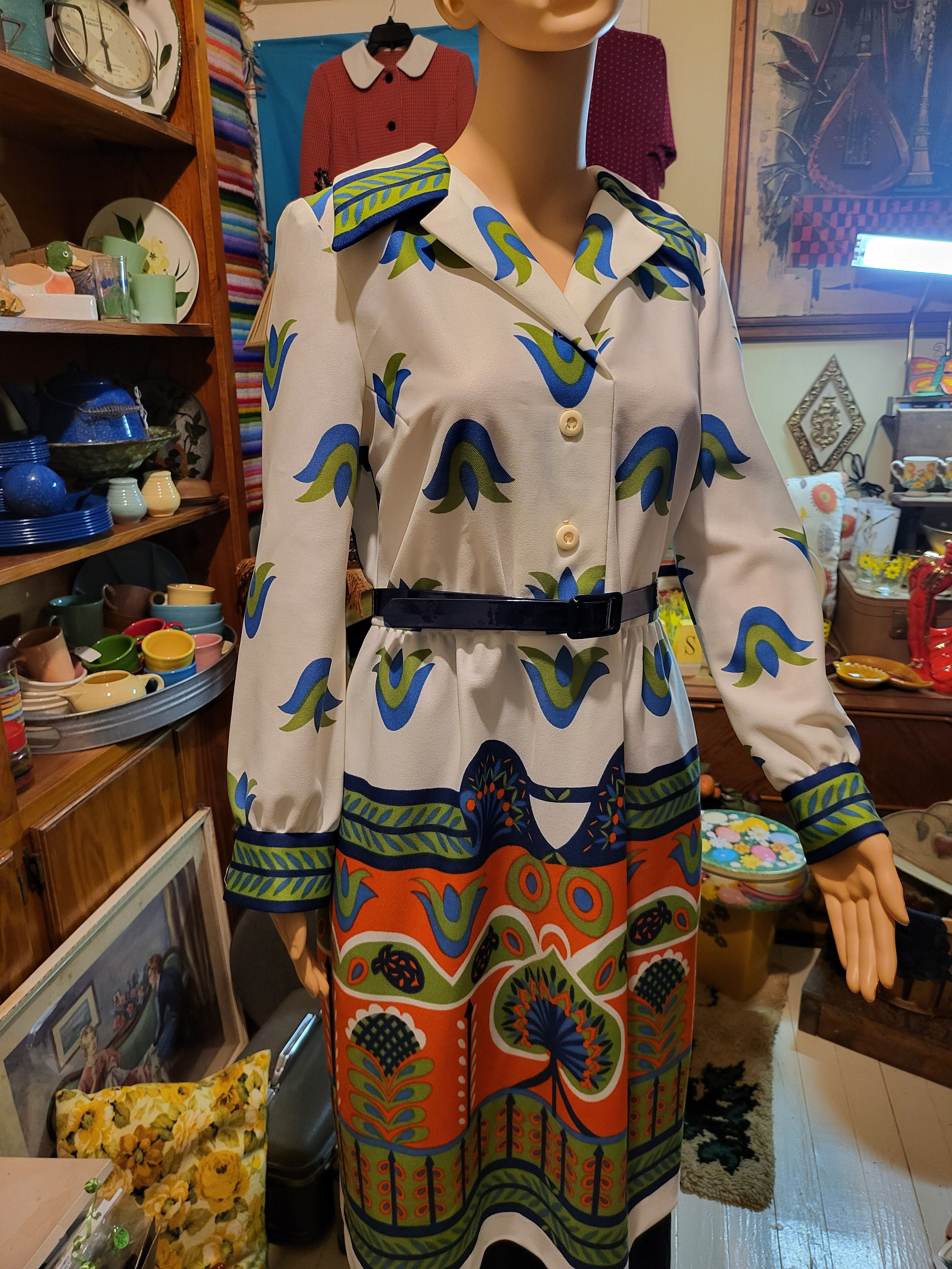 Colorful Mod-Style Retro Dress
