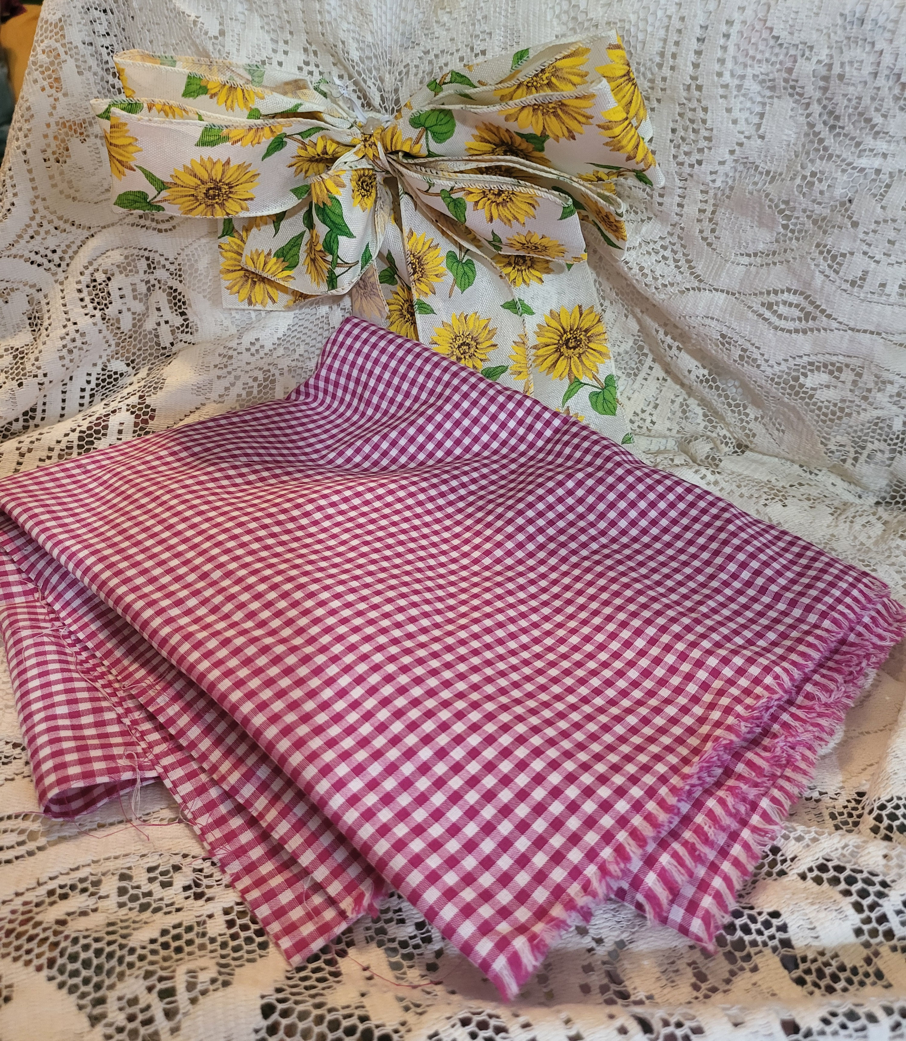 Soft Cotton Red & White Gingham Fabric