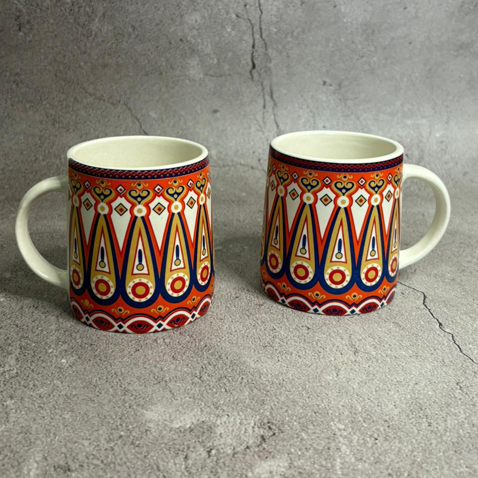 HOC-ROYAL RED THEME COFFEE MUGS (SET OF 2)
