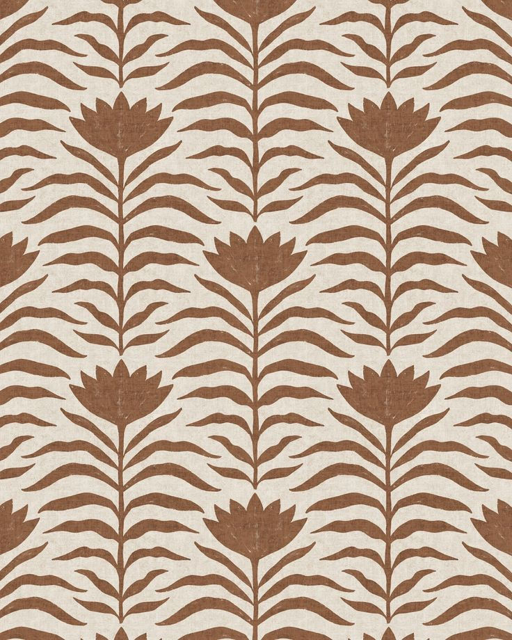 Rusted Red Boho Flowers and Leaves with Cream Linen Texture - Carly Morgan.jpg
