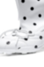 Thumbnail: White Polka Dot Strapped Ballet Boots