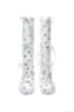 Thumbnail: White Polka Dot Strapped Ballet Boots